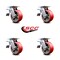 Service Caster 5 Inch Red Poly on Cast Iron Caster Set with Ball Bearing and Total Lock Brake SCC-TTL30S520-PUB-RS-4 - alternate 5